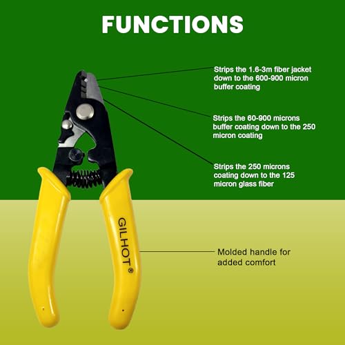 Image of Optical Fiber Cable Cutter - Fiber Optic Stripper includes 1.5mm Hex Key for Fine Adjustments of Fiber Striper