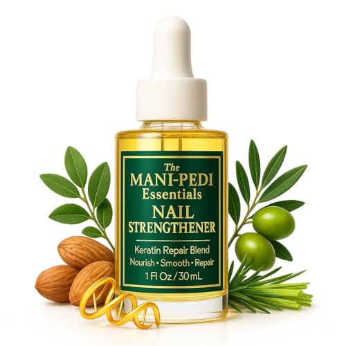 TMPE Nail Strengthener Oil for damaged, brittle nails. Keratin Repair Blend with nourishiment of Jojoba, Almond & Tea-Tree Oils. Helps Nails grow longer & stronger - 1 fl oz