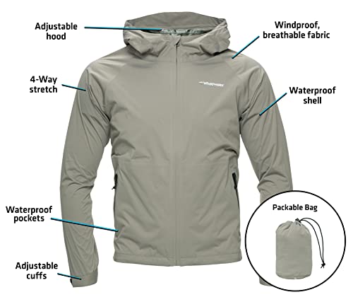 Image of Whitewater Fishing Men's Packable Rain Jacket, Lightweight Waterproof Rain Gear