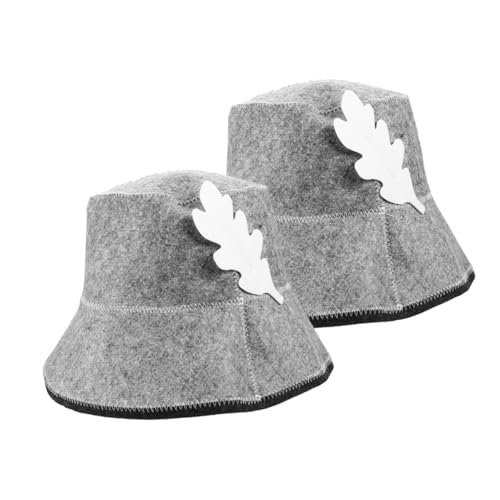 DEARMAMY 2 Piezas Gorro De Ducha De Fieltro Gorros De Baño Para Sauna Pelo Portátil Hombres Chicas Sombrero De Sauna De Lana Sombrero De Sauna Protección Gorras De Sauna Grey Sintió