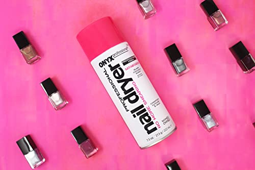 Onyx Professional 100% Pure Acetone Nail Polish Remover 16 oz & Nail Polish Dryer 7.5 oz, Nail Polish Remover Effortlessly Removes Gel, Glitter Polish & More, Rapid Drying Spray, Salon Style Results - Thumbnail 3