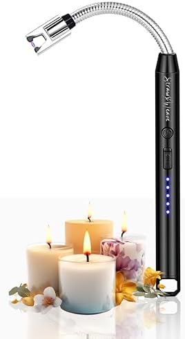 Electric Rechargeable Plasma Gas Lighter for Kitchen, Lighter for Gas Stove, Candles, Pooja, 1 Year Warranty, C-Type USB, Kitchen Tools, Multi Purpose - 360° Flexible & Windproof, Black