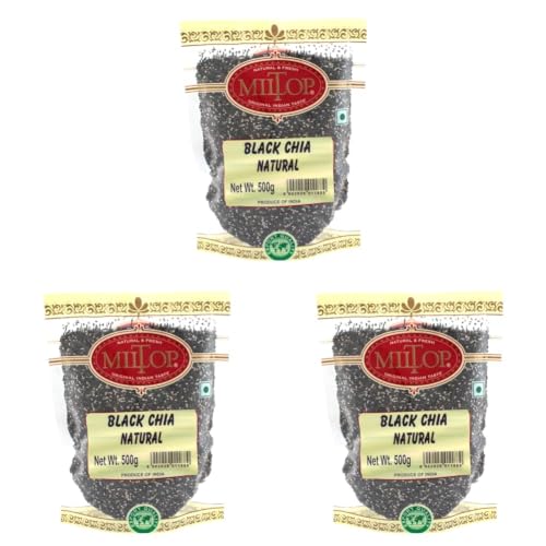 Image of Miltop Chia Seeds 500g - Non-GMO Seeds | Rich in Omega -3 & Fibre | Healthy Snacks for Weight loss management (Pack of 3)