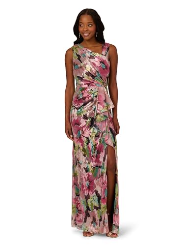 Adrianna Papell Women's Asymmetric Metallic Gown - Main Image