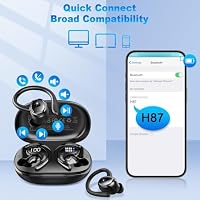 Bluetooth 5.4 Kopfhörer Sport, 2026 Neu In Ear Kopfhörer Kabellos Bluetoothmit 4 ENC Mic/6D Stereo, 50H Noise Cancelling Ear buds, Over-Ear Sportkopfhörer mit Ohrhaken, IP7 Wasserdicht Ohrhörer – Ansicht 6