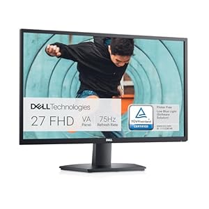 Dell SE2722HX Monitor – 27 inch FHD (1920 x 1080) 16:9 Ratio with Comfortview (TUV-Certified), 75Hz Refresh Rate, 16.7 Million Colors, Anti-Glare Screen with 3H Hardness – Black