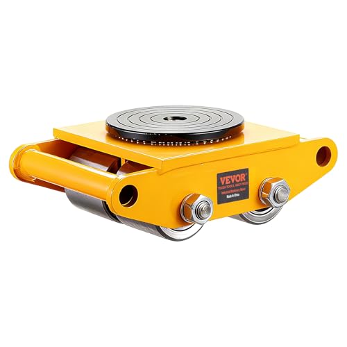 VEVOR 4-Piece Machinery Skate Dolly, 26,455 Lbs, 12T Industrial Machinery Mover, Heavy Duty Carbon Steel, 360° Rotation, Non-Slip Cap, Yellow by VEVOR - Image 3