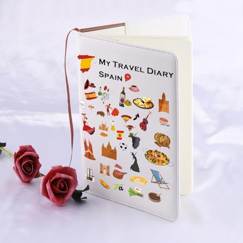 LQRI Spain Travel Gift Spain Vacation Trip Leather Notebook Spain Travel Souvenir Gift Spain Lover G