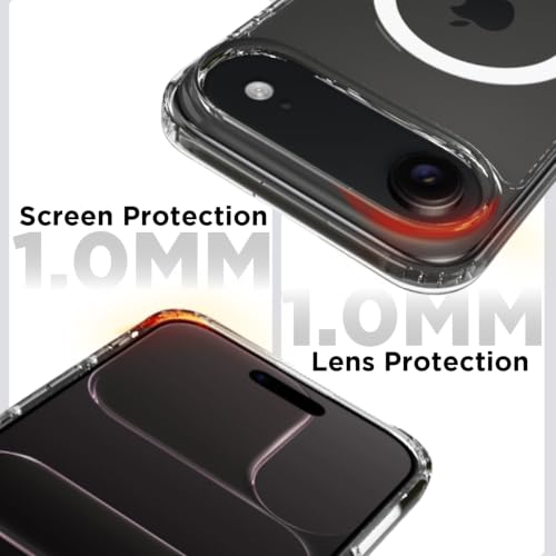 Image of RIGGEAR Shockproof Clear Hybrid Armor Magnetic Back Cover Case Compatible with MagSafe Accessories for iPhone Air /iPhone 17 Air (Transparent PC + TPU Bumper)