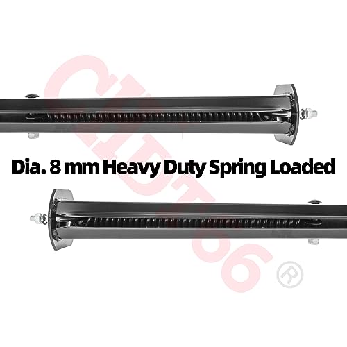 Image of Mud Flap Hangers for Semi Trucks All in One Kit - 30 inch Heavy Duty Spring Loaded, Bolt Spacing: 2.5 inch - Straight -Black w /Reflective Strips and All Hardware Kit (BK. w /Reflector)