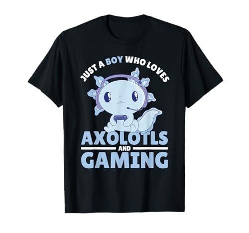 Just A Boy Who Loves Axolotls and Gaming T-Shirt