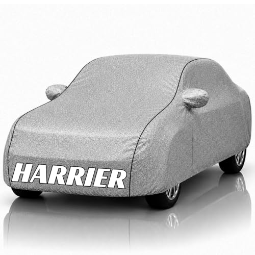 Image of Safe-Cars New Silver 100% Waterproof Harrier Car Cover | Polyester Car Body Cover for Rain & Sun | UV Protection, Dustproof, Scratch Resistant, Windproof, Heat Resistant, Custom Fit
