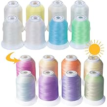 New brothread 8 Spools UV Color Changing Embroidery Machine Thread Kit 30WT 500M550Y Each Spool for Embroidery, Quilting, Sewing