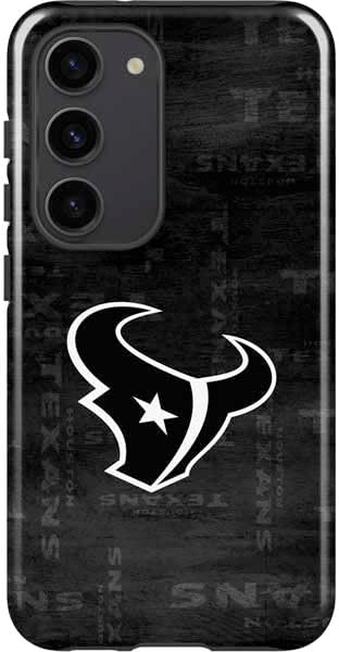 Skinit Pro Phone Case Compatible with Galaxy S23 - Officially Licensed NFL Houston Texans Black & White Design