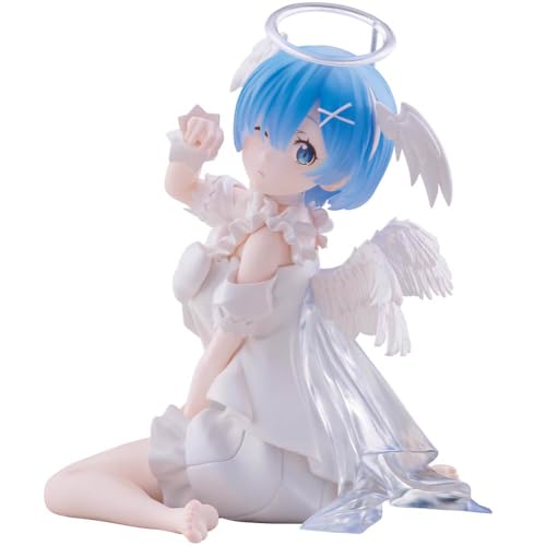 Tongyundacheng Re 0 - Figura de acción de anime Rem/Ram sentado, modelo de 13 cm, estatua coleccionable de PVC, adornos de escritorio, regalos para fanáticos