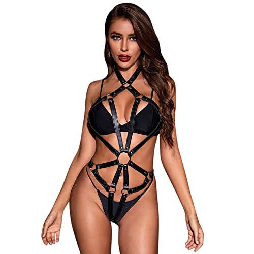 Corset de bondage féminin noir à chaînes pour pimenter vos nuits secrètes
