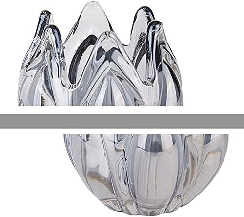 キャンドルホルダー、キャンドルスタンド、キャンドルブラ屋内用ブラック透明ガラスキャンドルカップチューリップ型香り付きキャンドルホルダ