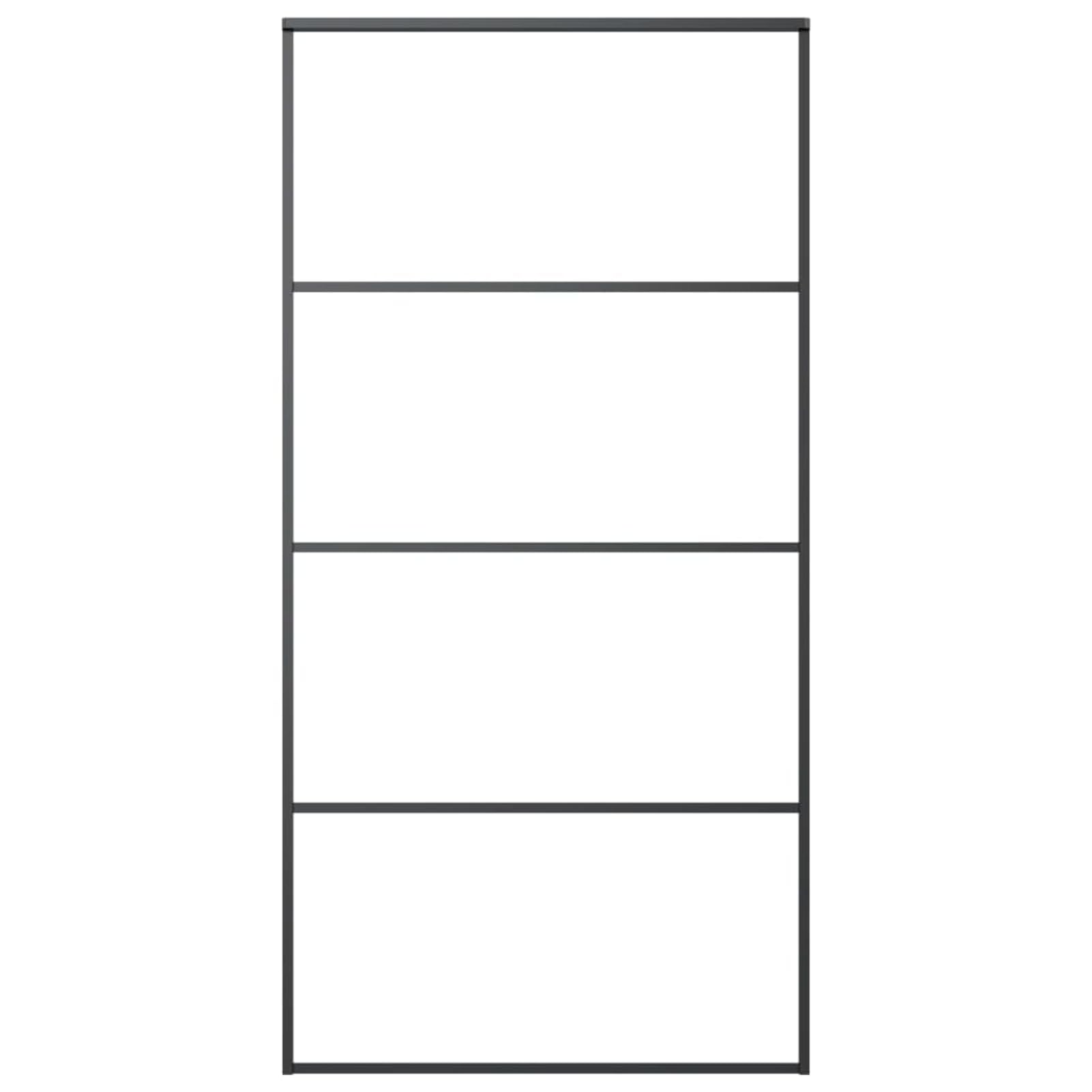 Homgoday Puerta corredera con ferretería 102,5 x 205 cm vidrio ESG aluminio, muebles para casa, interior, exterior, salón dormitorio b