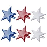 wonlex Patriotic Napkin Rings Set of 6, Star Napkin Ring Holders for Independence Day, Flag Day Serv