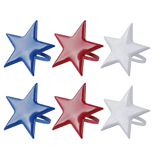 Wonlex Patriotic Napkin Rings Set Of 6, Star Napkin Ring Holders For Independence Day, Flag Day Serviette Buckle Holder, 4Th Of July Party Decorations (Star) #TOP5