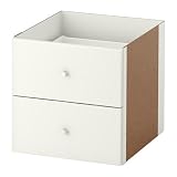 Ikea KALLAX Einsatz mit 2 Schubladen in Hochglanz weiß; (33x33cm); Kompatibel mit EXPEDIT