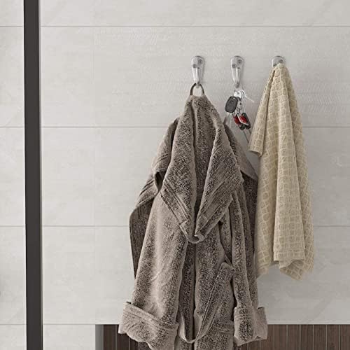Beilala Silver Coat Hooks, 6 Pack Chrome Door Hooks Heavy Duty Single Vintage Hook with Screws for Hanging Clothes Robe Towel Hat Key Bag Cup