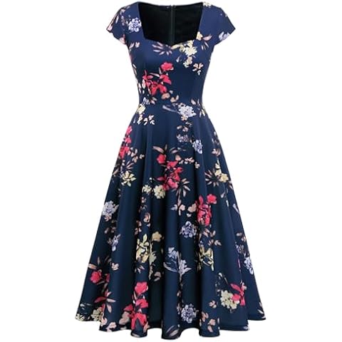 Robe de cocktail Berylove - Fleur bleu marine Cover