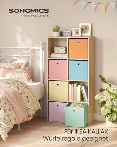 SONGMICS Aufbewahrungsbox, 6er Set, Ordnungsboxen, Faltbox, 30 x 30 x 30 cm, Stoffbox, für Würfelregal, Organizer bunt, Aufbewahrungskorb, für Schlafzimmer, Wohnzimmer RFB230X01