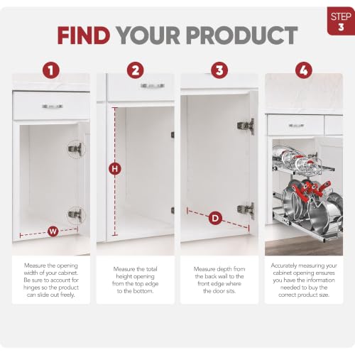 Image of Rev-A-Shelf 2-Tier Pullout Organizer for Kitchen Cabinets, 9 inch x 22 inch