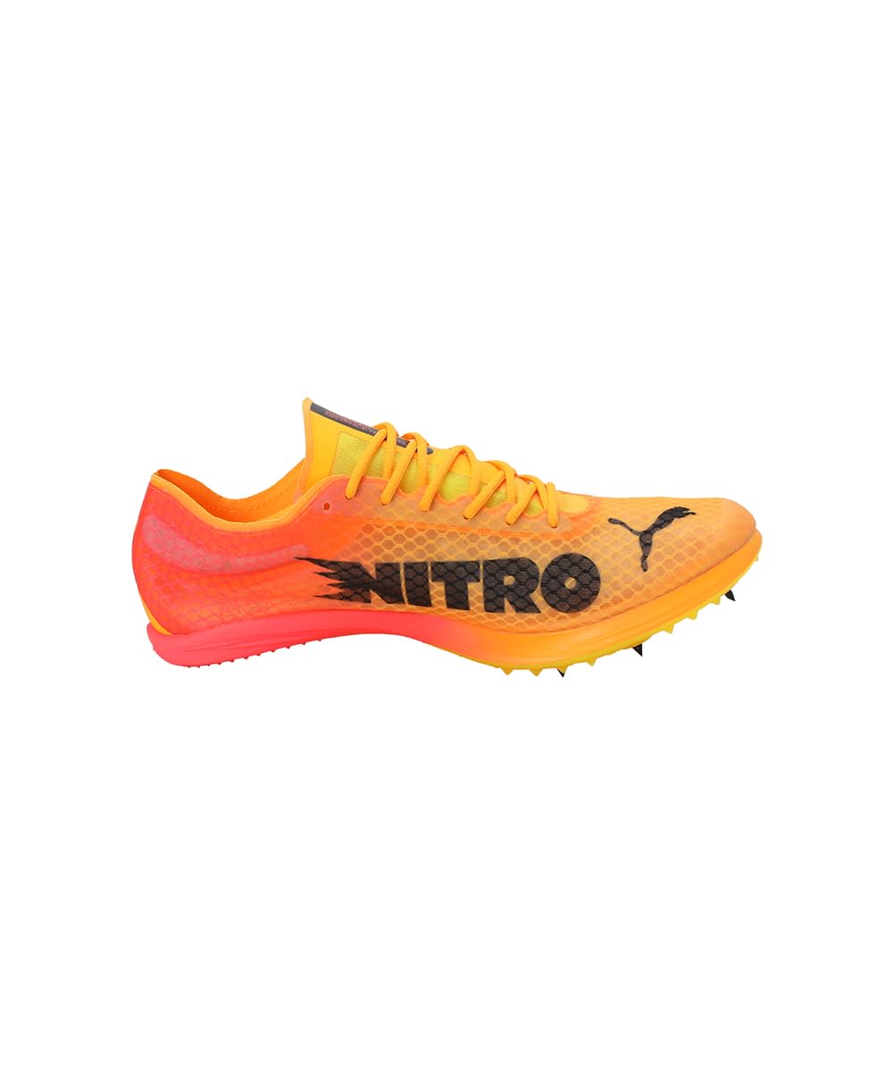 Puma Unisex Evospeed Distance Nitro Elite+ 4 Scarpe da Corsa Spikes Sun Stream/Sunset Glowsun Stream/Sunset Glow/Puma Blacksun Stream/Sunset Glow/Black - Arancione 42