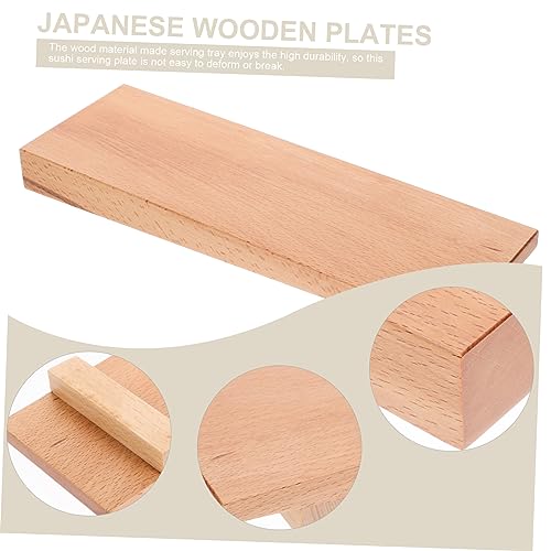 Bandeja de sushi creativa de madera para servir miniatura 6