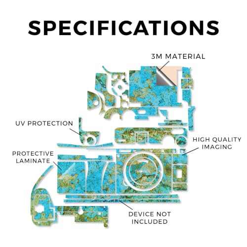 Image of Camera Skin Compatible with Sony A6700 Mirrorless Camera (2023) - Teal Marble - Premium 3M Vinyl Protective Wrap Decal Cover - Easy to Apply | Crafted in the USA by MightySkins