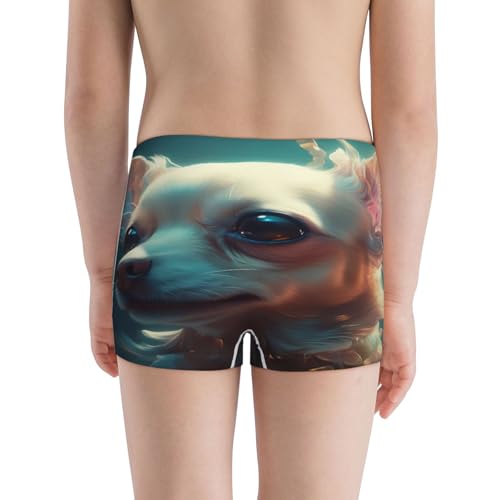 Boys' Cotton Boxer Brief Soft Underwear-Cute Flower Chihuahua Puppy3