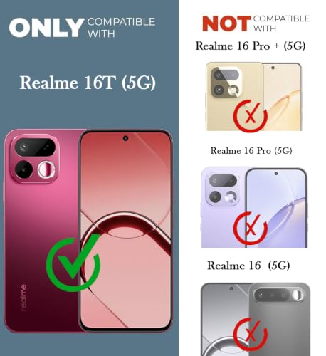 Image of Jkobi Hybrid Back Cover Case for Realme 16T 5G (Shockproof with Polycarbonate Clear Panel | Professional Black)