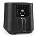 N8WERK Heißluftfritteuse in der Midnight Edition | Kombination aus Heißluftofen, Grill & Fritteuse | Fettarme Zubereitung der Speisen | Digitales Display | 7 Programme | 5,5 L Korb | 1800 Watt
