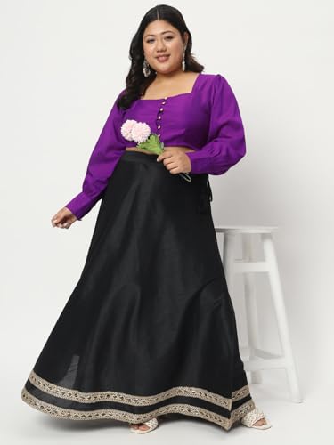 Image of studio rasa Women's Plus Size Chroma Button Down Crop Top for Wedding Festive Party