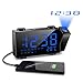 Produktbild Projektionswecker, SZMDLX FM Radiowecker, Digitaler Uhrenradio Tischuhr Wecker mit Projektion und Radio, 6'' LED-Anzeige Dimmer, Dual-Alarm, 12/24, Sleeper Timer, 180°Projektor, Flip-Anzeige Wecker