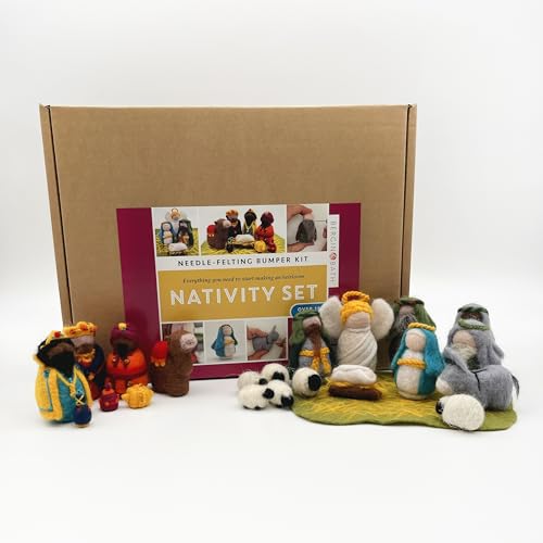 Kit de feutrage à l'aiguille de crèche, le cadeau créatif idéal pour adulte