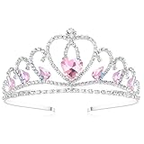Lovelyshop Enchanting Pink Heart Tiara for Little Girls for Princess Parties and Costume Dress-Up