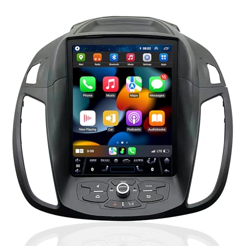 Car Radio for Ford Escape C-Mac Kuga 2013-2018 Stereo Carplay Upgrade Replacement Display Screen Android Auto Tesla Style with DSP Bluetooth WiFi SWC GPS Navigation in Dash Headunit