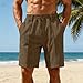 VELONLLONE Mens Streetwear Casual Shorts Trendy Pineapple Grid Textured Shorts, Fashion Athletic Shorts with Pockets Summer Brown