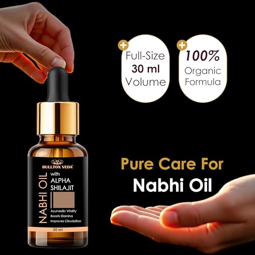 Image of Nabhi Oil 30ml with Alpha Shilajit for Vitality & Energy Support | Herbal Belly Button Oil for Men & Women | Supports Stamina, Circulation, Strength & Daily Wellness | Lightweight Non Sticky Daily Care