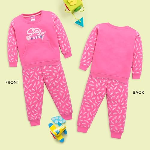 Image of LuvLap Baby Girls Full Sleeve Sweatshirt & Pyjama Set