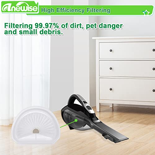 Anewise 4 Pack Vlpf10 Replacement Filters Compatible With Black And Decker Hand Vacuum Hlva320J, Hlva315J62, Hlva325Jp07, Hlva325Bp07, Hlva320J00, Hlva325J10, N575266, Compare To Part #Vlpf10 #TOP4