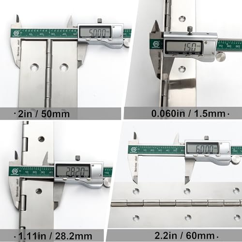 2 Pack Marine Grade Heavy Duty Piano Hinge 48 Inch x 2 Inch Width, True 0.060'' Thick Stainless Steel Piano Hinge for Heavy Duty Cabinet, Door, Toolbox, Metal Plate, Furniture, Industrial Project by FVSEC - Image 3