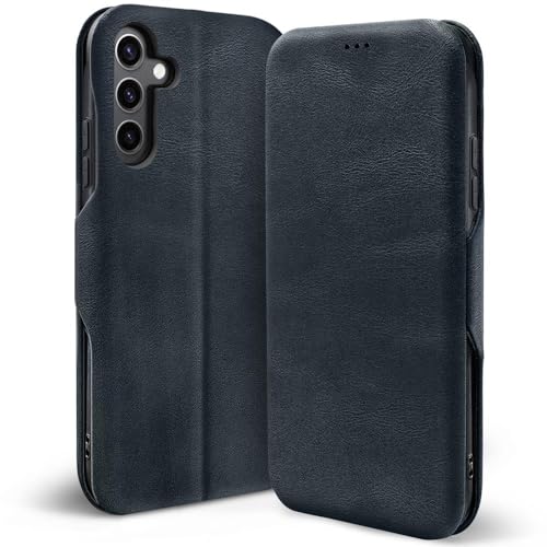 Image of Flip Cover Back Case for Samsung Galaxy S24 5G | Genuine Leather Finish | Inbuilt Pockets & Stand | Flip Back Cover Case for Samsung Galaxy S24 5G (Faux Leather, Black)