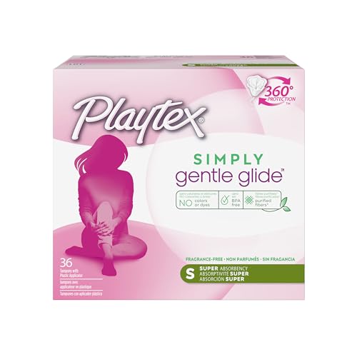 Image of Playtex Simply Gentle Glide Unscented Tampons, Super Absorbency, 36 Count (Pack of 1) (Packaging May Vary)