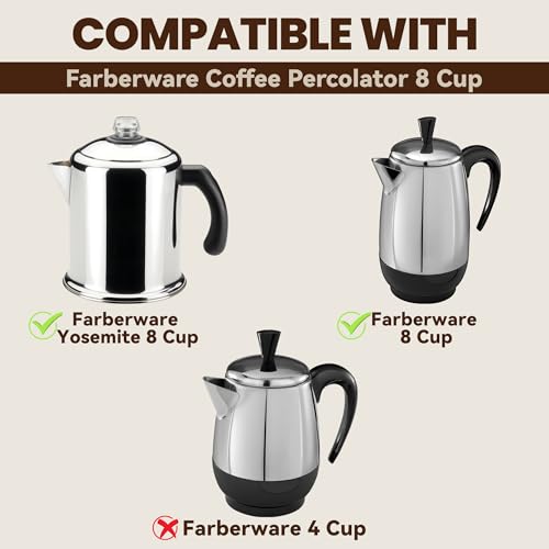 Image of Percolator Coffee Filters Compatible with Farberware Coffee Percolator, 200 Pcs Perforated Basket Filter Paper for Farberware 8 Cup Presto 12 Cup