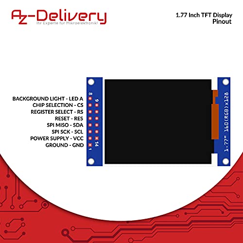 AZDelivery 3 x 1,77 Pulgadas SPI TFT Display 128x160 Pixeles ST7735 2,7V - 3,3V Compatible con Arduino y Raspberry Pi con E-Book Incluido!