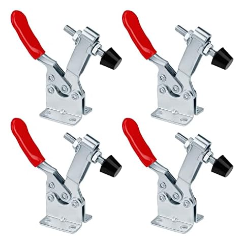 Kniehebelspanner Schnellspanner GH-201B Knebelklemme 90kg/198lbs Fassungsvermögen Vertikaler Handwerkzeuge Horizontal Toggle Clamp 4 Stück Cover